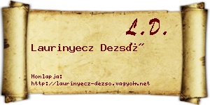 Laurinyecz Dezső névjegykártya
